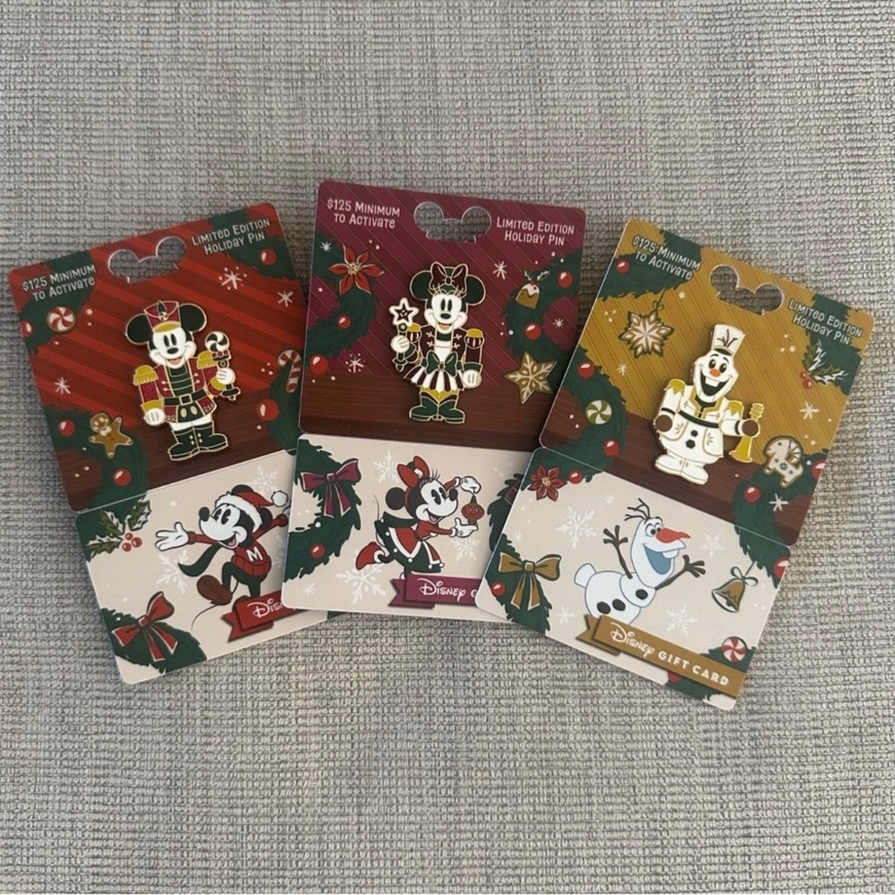 Disney 2025 Happy Holiday Christmas LE 5000 3 Pin Purchase Card Nutcracker Set‎